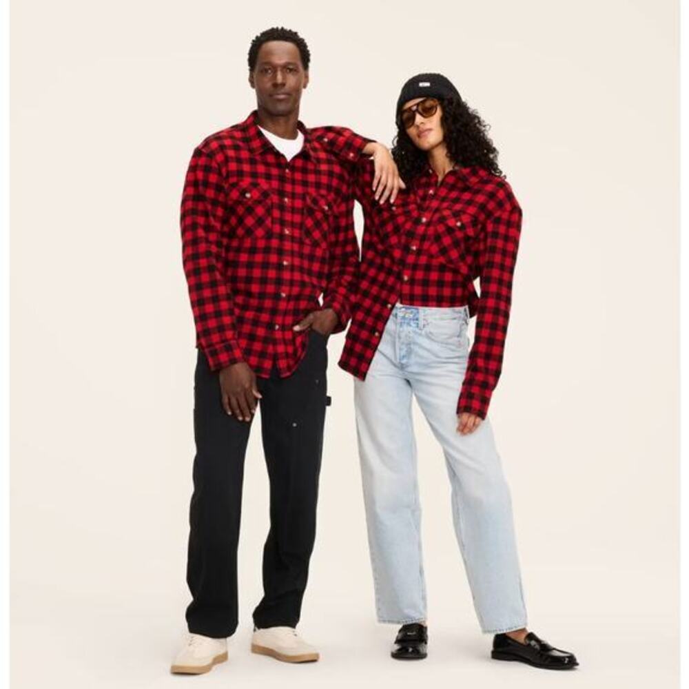 NWT Woolrich x Target Red Black Buffalo Check Button Down Shirt Size L